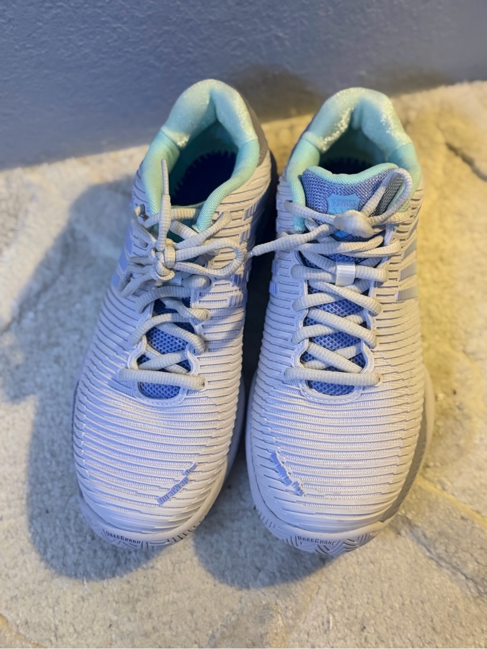 Women's Light Blue Athletic Sneakers with Cushioned Support